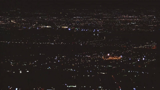 Video Reference: Electricity, Landscape, City, Midnight, Horizon, Cityscape, Space, Darkness, Birds-eye view, Science