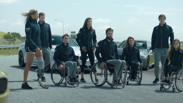 Video Reference: Clothing, Tire, Footwear, Wheel, Land vehicle, Wheelchair, Sky, Shoe, Shorts, Vehicle