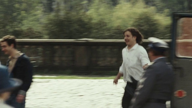 Video Reference: Gesture, Grass, Leisure, People in nature, Recreation, Tree, Fun, Event, Walking, Formal wear