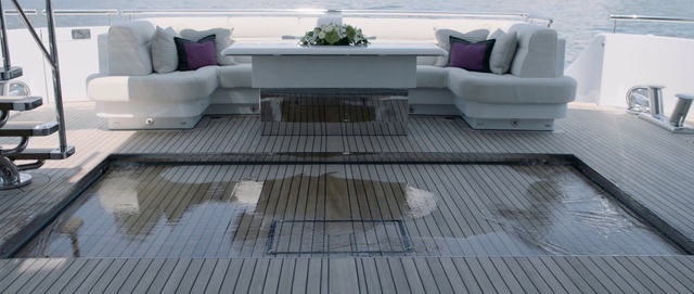 Video Reference: Furniture, Couch, White, Plant, Black, Wood, Interior design, Rectangle, Outdoor sofa, Flooring