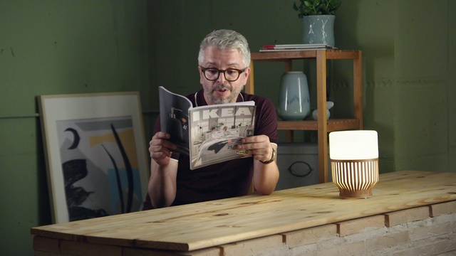 Video Reference: Glasses, Hand, Furniture, Table, Vision care, Dress, Wood, Art, Eyewear, Lamp