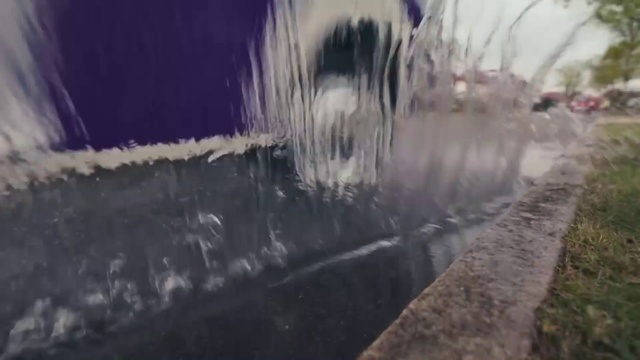 Video Reference: Water, Sky, Automotive lighting, Plant, Automotive tire, Asphalt, Building, Tree, Watercourse, Freezing