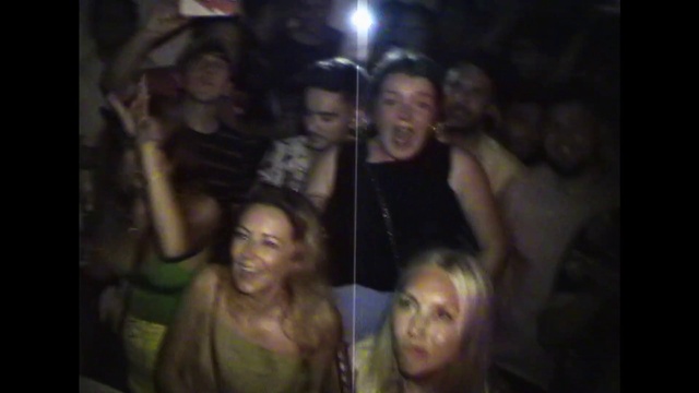 Video Reference: Flash photography, Smile, Event, Fun, Darkness, Midnight, T-shirt, Night, Crowd, Entertainment