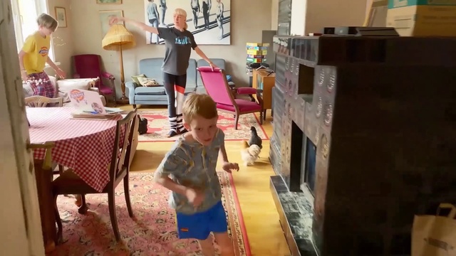 Video Reference: Table, Chair, Flooring, Wood, Floor, Community, House, T-shirt, Hat, Shelf