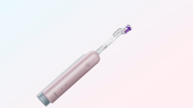 Video Reference: electric toothbrush, toothbrush, dental care, oral hygiene, hygiene, personal care, bathroom product, pink, purple, clean background, product shot, consumer electronics, healthcare, minimal, isolated
