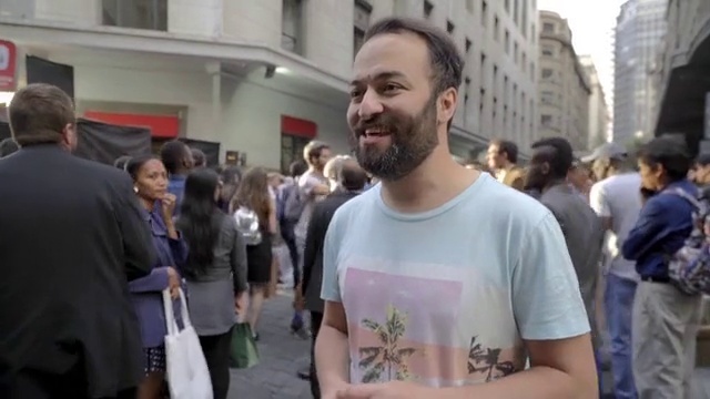 Video Reference: Joint, Smile, Daytime, Arm, Human, Window, Fashion, Beard, Eyewear, T-shirt