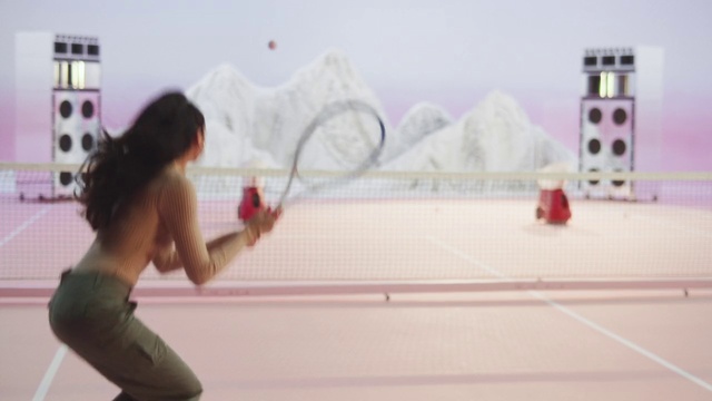 Video Reference: Gesture, Fun, Leisure, Recreation, Waist, Font, Sports, Magenta, Toy, Games