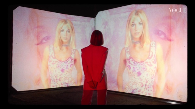 Video Reference: Television, Human, Fashion, Textile, Entertainment, Television set, Flat panel display, Pink, Art, Gadget