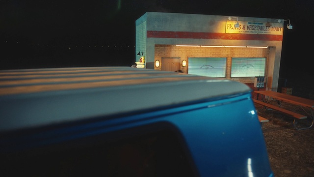 Video Reference: Automotive lighting, Motor vehicle, Building, Automotive exterior, Gas, Tints and shades, Midnight, Electric blue, Winter, Machine