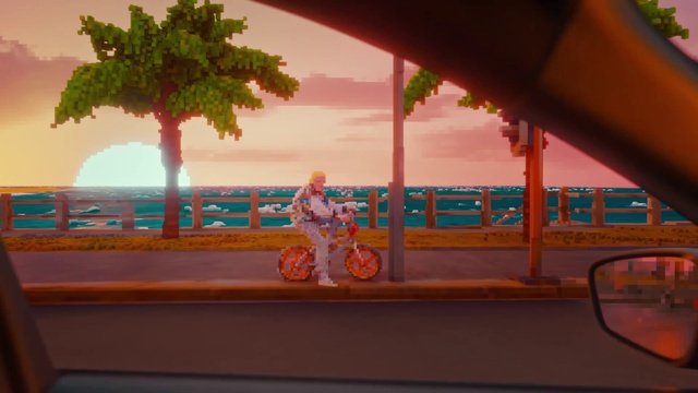 Video Reference: Bicycle, Wheel, Tire, Sky, Cloud, Orange, Building, Bicycle wheel, Lighting, Mode of transport