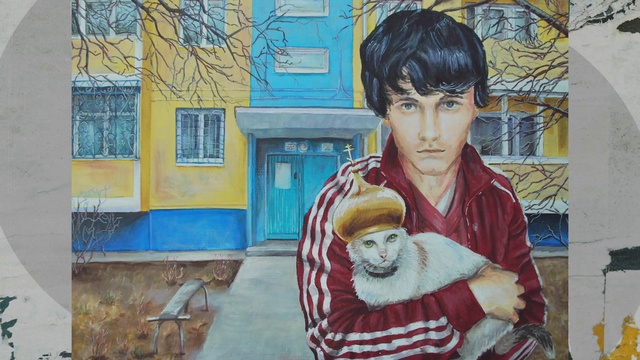 Video Reference: Window, Beard, Temple, Art, Painting, Paint, Electric blue, Visual arts, Moustache, Illustration