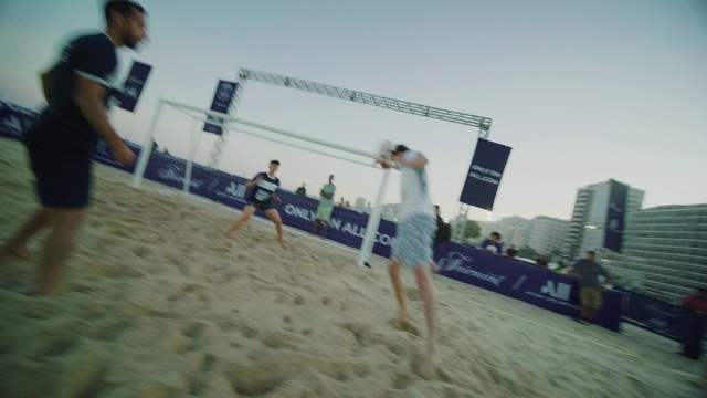 Video Reference: Volleyball net, Sky, Active shorts, Shorts, Net sports, Volleyball, Volleyball player, Beach, Trunks, Sports equipment