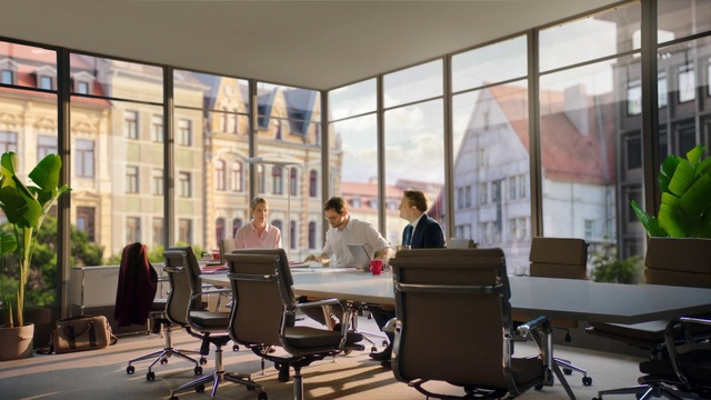 Video Reference: Property, Building, Furniture, Table, Chair, Plant, Window, Fixture, Office chair, Interior design