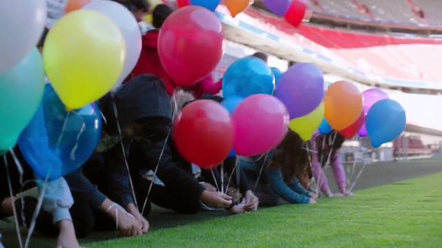 Video Reference: Photograph, Balloon, Leisure, Grass, Fun, Party supply, Event, Happy, Magenta, Recreation