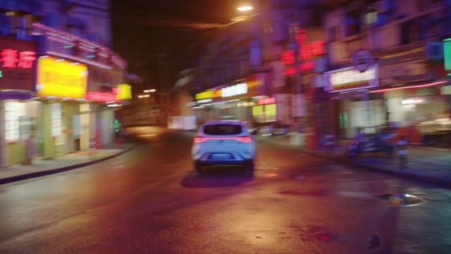 Video Reference: Automotive lighting, Car, Vehicle, Building, Motor vehicle, Road surface, Automotive design, Asphalt, Headlamp, Architecture