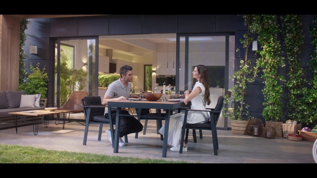 Video Reference: Table, Plant, Furniture, Building, Chair, Window, Outdoor table, Architecture, Outdoor furniture, Wood