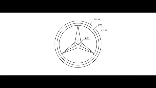 Video Reference: Triangle, Font, Parallel, Circle, Symbol, Symmetry, Logo, Auto part, Drawing, Line art