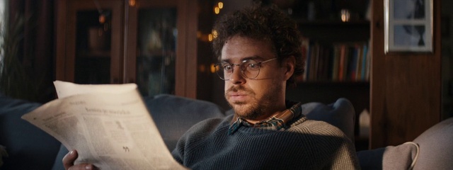 Video Reference: Forehead, Glasses, Vision care, Flash photography, Eyewear, Beard, Bookcase, Facial hair, Dress shirt, Event