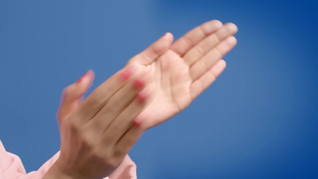 Video Reference: Hand, Azure, Thumb, Gesture, Finger, Nail, Sky, Wrist, Sign language, Electric blue