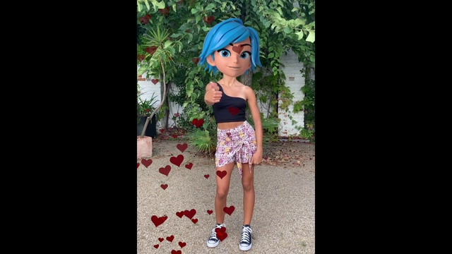 Video Reference: Plant, Human body, Fashion design, Tree, Thigh, Toy, Leisure, Doll, Human leg, Electric blue