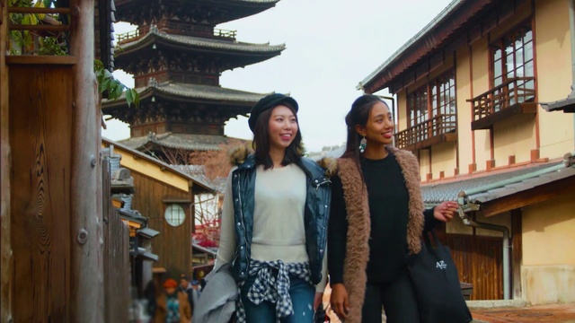 Video Reference: Sky, Temple, Architecture, Travel, Chinese architecture, Leisure, Street fashion, Waist, Luggage and bags, Fun