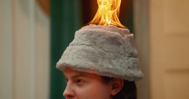 Video Reference: Cap, Orange, Headgear, Hat, Smile, Woolen, Wool, Knit cap, Happy, Fashion accessory