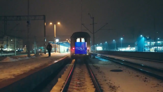 Video Reference: Transport, Mode of transport, Track, Metropolitan area, Rolling stock, Train station, Night, Vehicle, Atmospheric phenomenon, Railway
