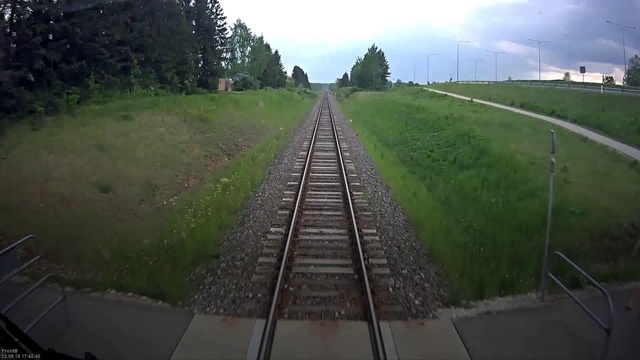Video Reference: Track, Transport, Mode of transport, Atmospheric phenomenon, Thoroughfare, Railway, Grass, Vehicle, Road, Nonbuilding structure