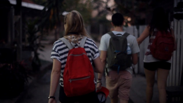 Video Reference: Red, Snapshot, Fashion, Pedestrian, Walking, Human, Street, Shoulder, Infrastructure, Fun