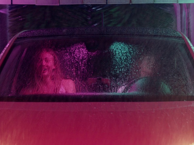 Video Reference: Red, Magenta, Pink, Windshield, Vehicle door, Hood, Glass, Automotive window part, Automotive exterior, Automotive lighting