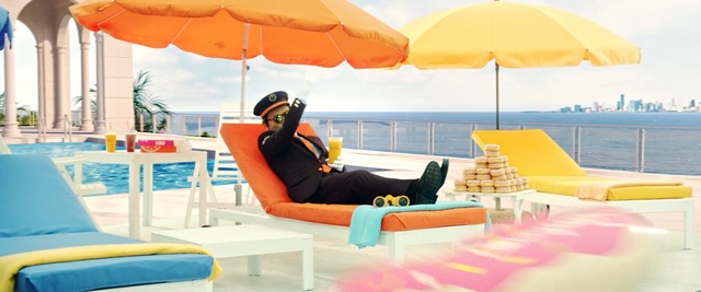 Video Reference: Furniture, Chaise longue, Vacation, Leisure, Sunlounger, Outdoor furniture, Yellow, Sun tanning, Couch, Summer, Person