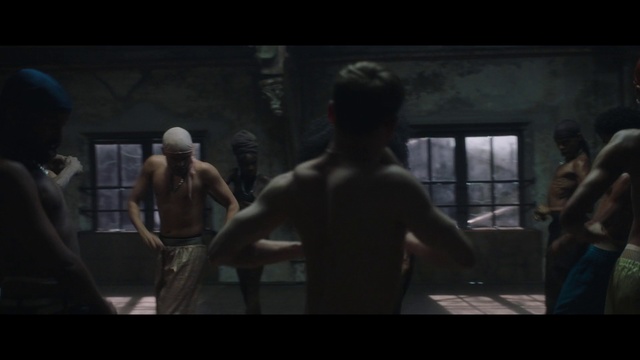 Video Reference: Pc game, Action film, Barechested, Darkness, Male, Muscle, Screenshot, Human, Movie, Digital compositing, Person, Indoor, Man, Looking, Table, People, Woman, Standing, Front, Sitting, Preparing, Laptop, Room, Kitchen, Playing, Player, Group, Holding, Doing, Court, Pizza, Cartoon, Video game