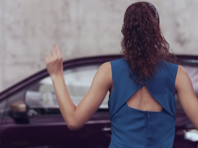 Video Reference: Hair, Vehicle door, Shoulder, Beauty, Hairstyle, Arm, Vehicle, Long hair, Car, Brown hair
