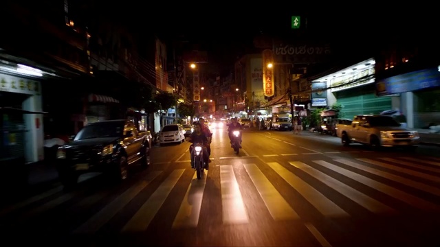 Video Reference: car, night, lane, metropolitan area, urban area, town, infrastructure, street, light, downtown