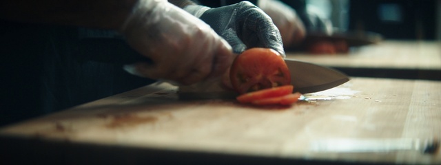 Video Reference: Hand, Finger, Knife, Tomato, Food, Vegetable, Fruit, Solanum