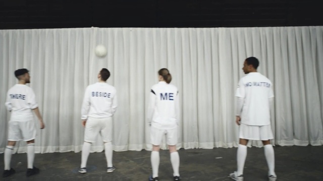 Video Reference: clothing, white, team, uniform, outerwear, t shirt, sportswear, competition, competition event, sports, Person