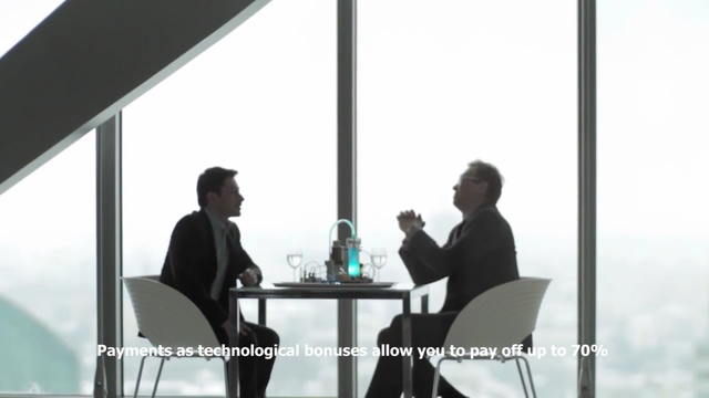 Video Reference: Table, Sitting, Furniture, Interior design, Conversation, Room, Architecture, Photography, Glass, Office