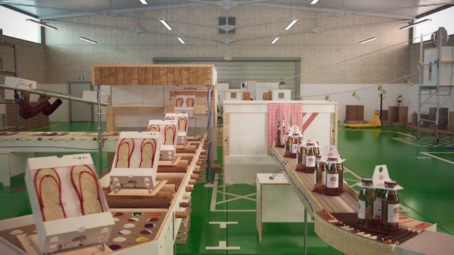 Video Reference: factory, scale model, leisure centre, Person