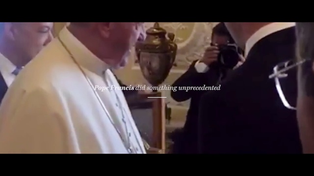 Video Reference: Suit, Formal wear, Pope, Ceremony, Tuxedo, Event, Priesthood, Dress, Photography, Clergy