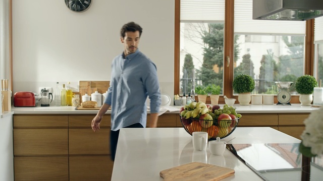 Video Reference: Room, Property, Kitchen, Interior design, Home, Furniture, Table, Countertop, Real estate, House, Person