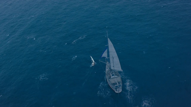 Video Reference: Vehicle, Boat, Sailing, Sea, Ocean, Watercraft, Sailboat, Sail, Aerial photography, Photography
