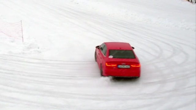 Video Reference: Vehicle, Car, Red, Model car, Snow, Drifting, Road