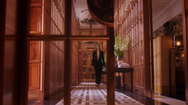 Video Reference: lobby, interior design, wood, home, window, door, hall, estate, Person