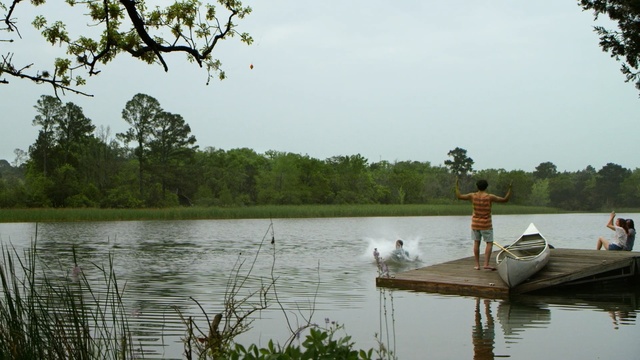 Video Reference: Body of water, Water, Nature, Water resources, Bank, Reflection, Lake, River, Natural landscape, Bayou, Person