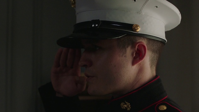 Video Reference: Peaked cap, Chin, Forehead, Headgear, Uniform, Cap, Military uniform, Military person, Eyewear, Neck