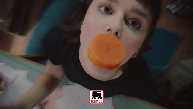 Video Reference: Face, Nose, Cheek, Head, Lip, Orange, Food, Mouth, Eye, Fun