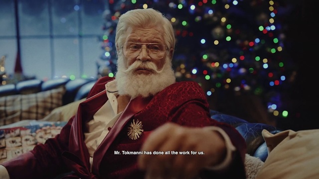 Video Reference: Santa claus, Christmas, Facial hair, Christmas eve, Beard, Elder, Fictional character, Holiday