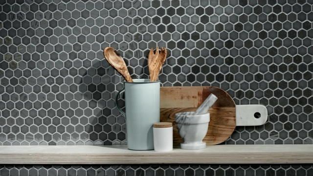 Video Reference: wall, ceramic, interior design, flooring, tap, tile, wallpaper, Person