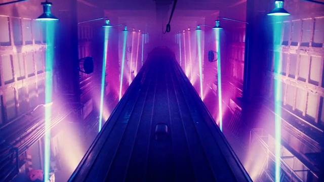 Video Reference: Blue, Purple, Light, Violet, Lighting, Architecture, Electric blue, Symmetry, Magenta, Night