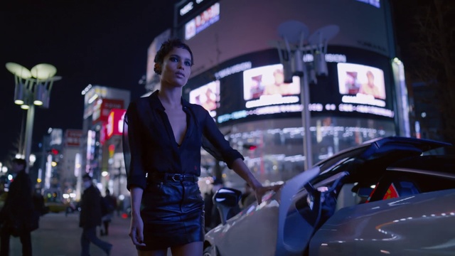 Video Reference: Automotive design, Luxury vehicle, Night, Street fashion, Snapshot, Vehicle, Car, Fashion, Mid-size car, Photography